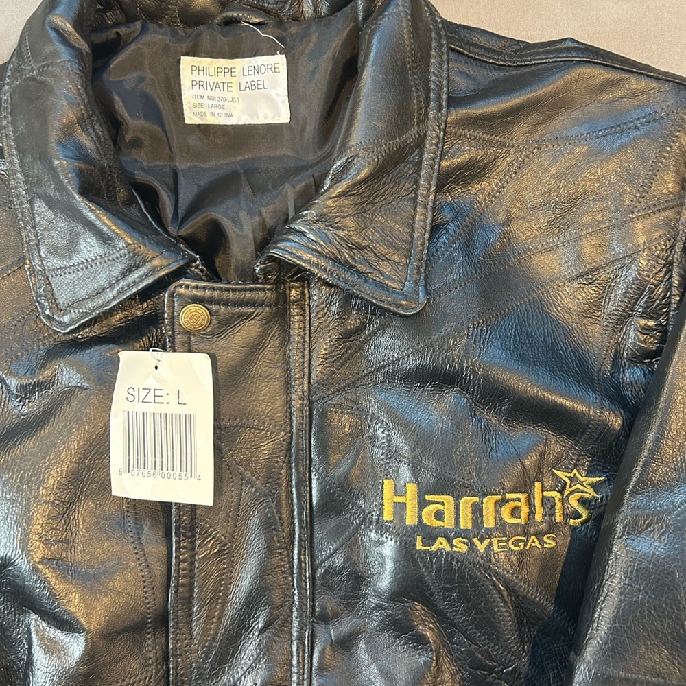 Vintage Harrah’s Philippe Lenore / Las Vegas Leather Jacket (BRAND NEW W TAGS) - Picture 4 of 10